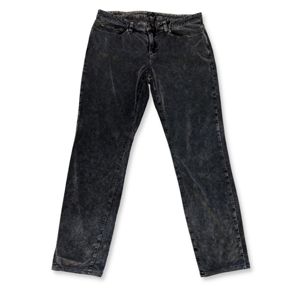 Eileen Fisher Denim - Eileen Fisher dark gray velvet five pocket style, acid washed look jeans